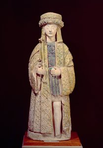 Statue av St. Louis (1214-70), slutten av 1400- eller begynnelsen av 1500-tallet (glasert terrakotta)