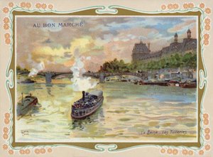 Dampbåter på elven Seinen, Paris av French School