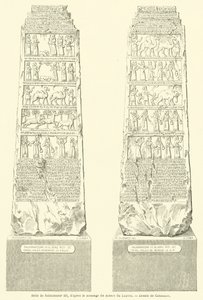 Stele of Shalmanasar III, fra rollebesetningen i Louvre-museet (gravering) av French School