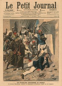Steining av den franske legen Mauchamp i Marokko, illustrasjon fra 