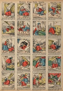 Historien om en liten mus (farget gravering) av French School