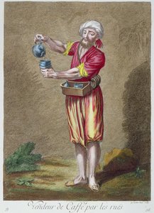 Gatekjøper som selger kaffe, fra samlingen av trykk av kostymer fra Levanten, gravert av G. Scotin, 1707-08 av French School