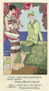 Sommerkjole og sportskjole, fra Art-Gout-Beaute, utgitt 1924 (pochoir-trykk) av French School