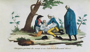 Kirurg opererte en oberst av husarene på slagmarken av French School