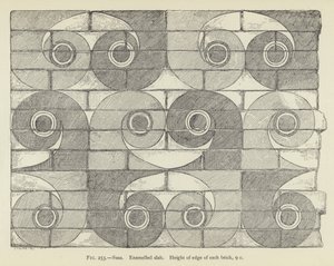 Susa, Emaljert plate, Kanthøyde på hver murstein, 9 c av French School