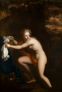 Susannah at her Bath, ca. 1600-99 (olje på lerret) av French School
