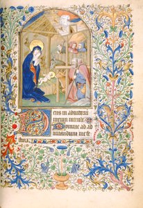 T.2629 Ms 63 f.55r The Nativity (Use of Paris) c.1460 av French School