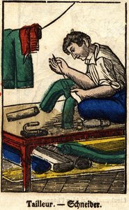 Tailor; Series on trades, image of Epinal of the 19th century. av French School