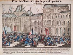 Inntak av Tuileriene av det parisiske folk, 24. februar 1848 av French School