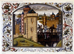 Tanguy du Chatel myrder Jean uten frykt ved Montereau-broen av French School