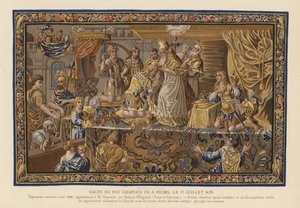 Tapet som viser kroningen av kong Charles VII av Frankrike, Reims av French School