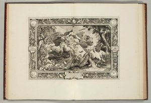 "Kongens billedvev, hvor de fire elementene og de fire årstidene er representert" av Andre Felibien, 1670 av French School