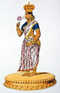 Tchitralekha kone til Kouvera, gravert av C. de Motte (1785-1836) (farge litho) av French School