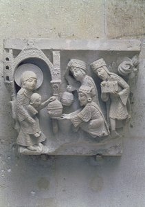 The Adoration of the Magi, original hovedstad fra katedralskipet av French School