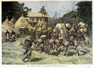 Afrikanerne Pai-Pi-Bri ved akklimatiseringshagen - i "Le Petit Journal" av 05.08.1893 (gravering) av French School