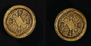 The Armorial Seal of Jeanne de Penthievre (1319-84) hertuginne av Bretagne og grevinne av Goello, 1369 av French School