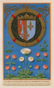 Våpene og emblematiske enhetene til Marguerite av Navarre (chromolitho) av French School
