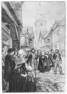 Arrestasjonen av Lucile de Chateaubriand (litho) av French School
