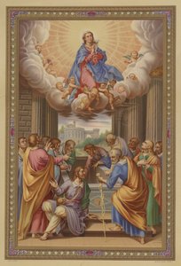 Marias himmelfart (chromolitho) av French School
