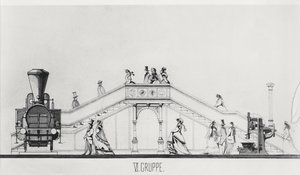 Den østerrikske paviljongen ved Exposition Universelle i 1867 (litho) av French School