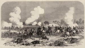 Slaget ved Solferino, generalene Niel og Vinoy på gården Quagliara (gravering) av French School