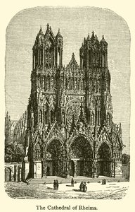 Katedralen i Reims (gravering) av French School
