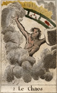 Kaosguden representert med et stykke dyrekretsen. Fra "Mythology of Youth" av Pierre Blanchard 1803. av French School