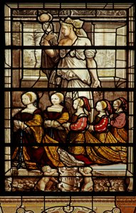 Kapellets nordvindu: St Agatha med anne de Montmorency-døtre av French School