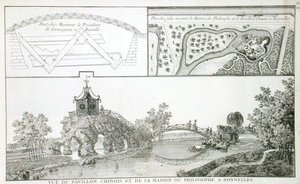 Den kinesiske paviljongen og filosofiens hus i Parc de Bonnelles, nær Paris, fra 