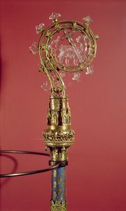 The Crozier of the Abbedses of the Cistercian Convent Abbaye du Lys (forgylt sølv og bergkrystall) av French School