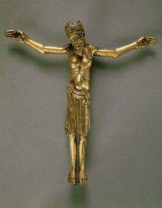 Den korsfestede Kristus, fransk, andre halvdel av 1100-tallet (forgylt bronse) av French School