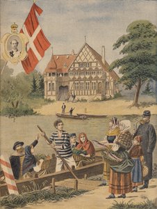 Den danske paviljongen på verdensutstillingen i 1900, Paris, illustrasjon fra Le Petit Journal, 19. august 1900 av French School