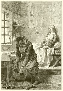 Dauphinen ved tempelet og skomakeren Simon av French School