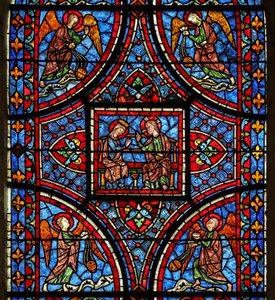 The Death and Glorification of the Virgin Mary-vinduet - øverste seksjon av French School