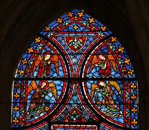 The Death and Glorification of the Virgin Mary-vinduet - øverste seksjon av French School