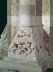 Lasarus og den rike mannens død, fra en hovedstad i kirkeskipet, ca. 1150 av French School