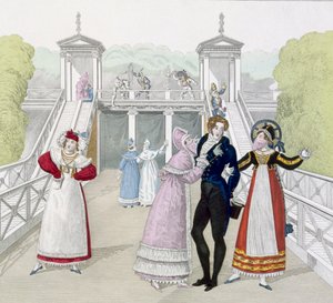 Fairground Slide ved Salle de lOdeon, plate 101 fra Le Bon Genre, tidlig på 1800-tallet av French School