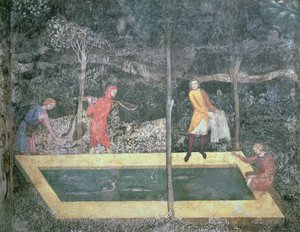 Fiskedammen, fra Stag Room, 1343 av French School