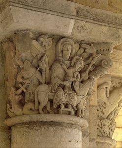 The Flight into Egypt, relieff fra kirken i benediktinerklosteret, 1200-tallet