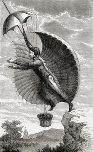 The Flying Man, gravert etter Nicolas Edme Restif de la Bretonne, fra 