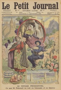 Den franske presidentens reise (farge litho) av French School