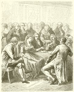 Girondinene på hjemmet Madame Roland av French School