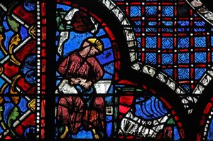Det barmhjertige samaritanske vinduet: giverne - skomakere (w44) av French School