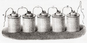The Grove cell, fra Les Merveilles de la Science, pub.1870. av French School