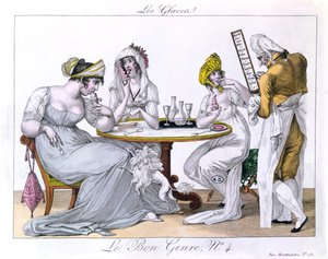 The Ice Cream, plate 4 fra Le Bon Genre, Paris, 1827 av French School
