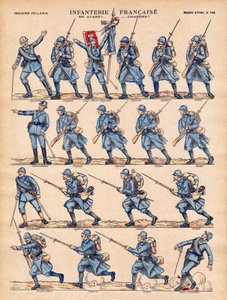 Infanteriet til den franske Armee laster. Avbildning av Epinal, begynnelsen av det 20. århundre. av French School
