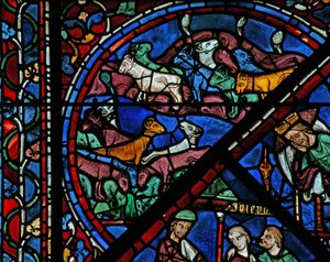 Joseph-vinduet: det fete og magre storfeet i drømmen (w41) av French School