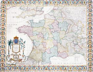 Kongeriket Frankrike delte seg i lokale myndigheter, 1751 av French School