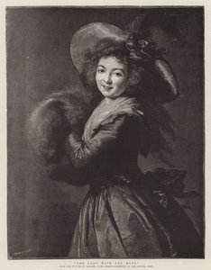 Damen med muffen (gravering) av French School