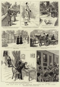 De siste dagene til keiser Frederick III ved San Remo (gravering) av French School